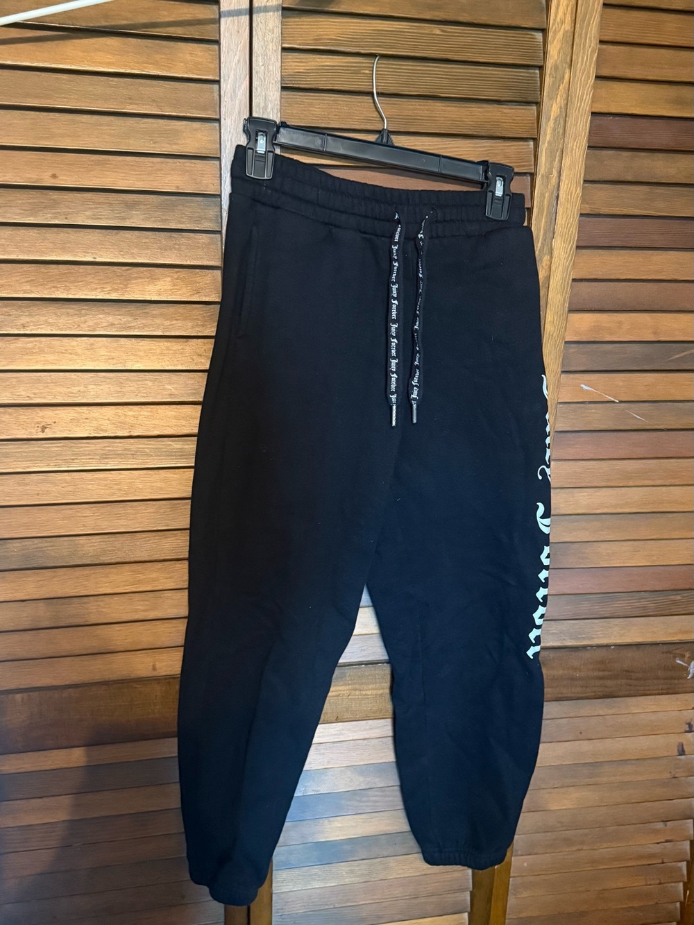 Juicy Couture Black Jogger Sweatpants with Side Script Detail